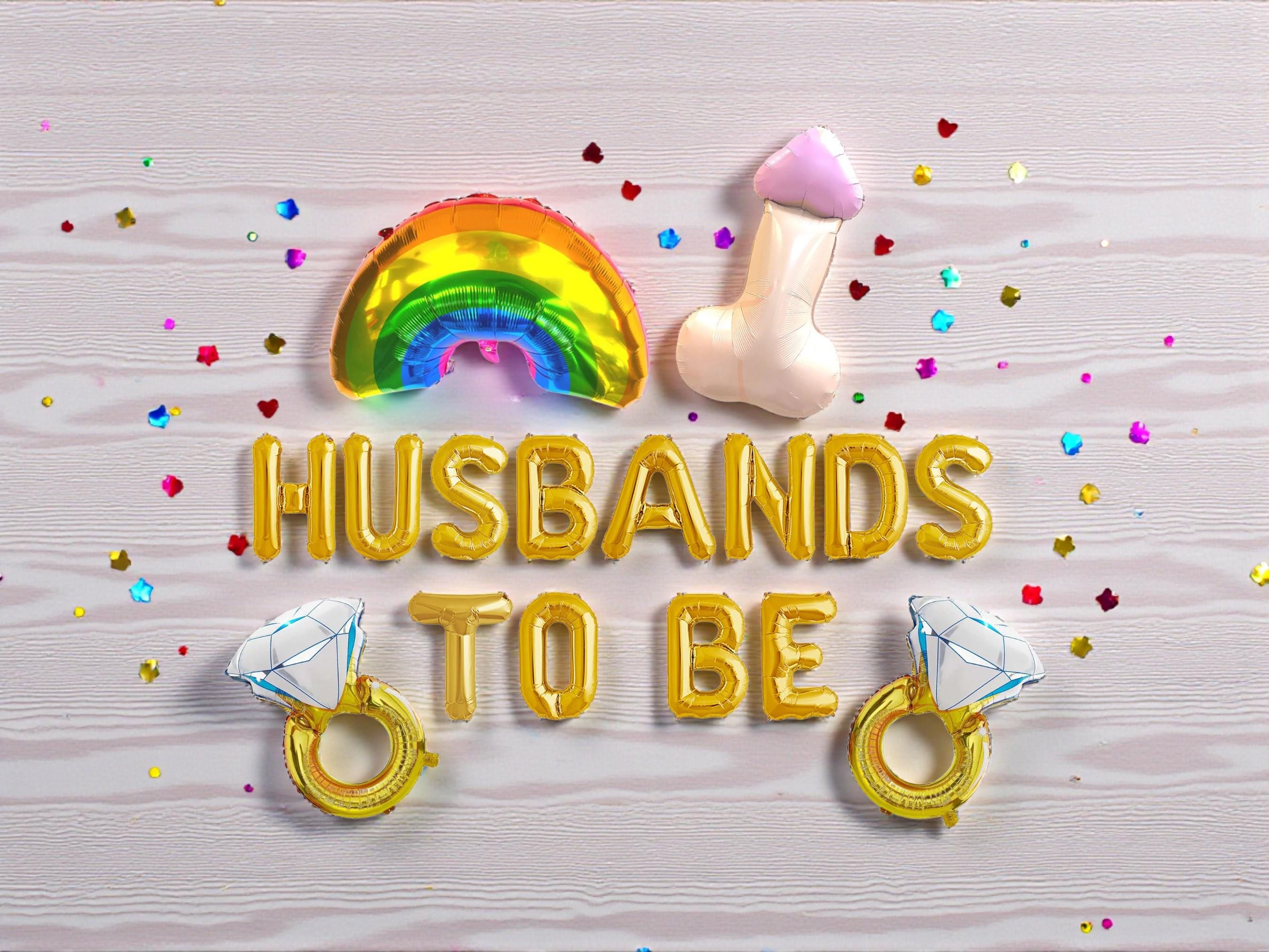 Husbands To Be Balloon Banner: Gay Engagement Party Decor