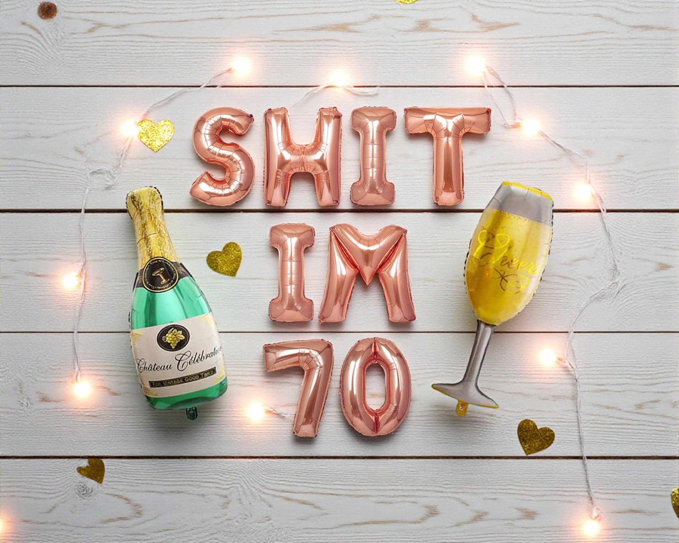 Shit I’m 70 Balloon Banner: Funny 70th Birthday Party Celebration Decor