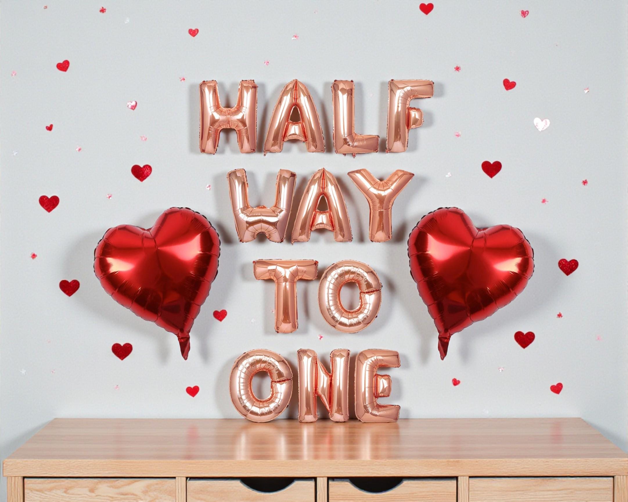 Half Way to One Balloon Banner: Six-Month Baby Birthday Decor 6 Month Celebration