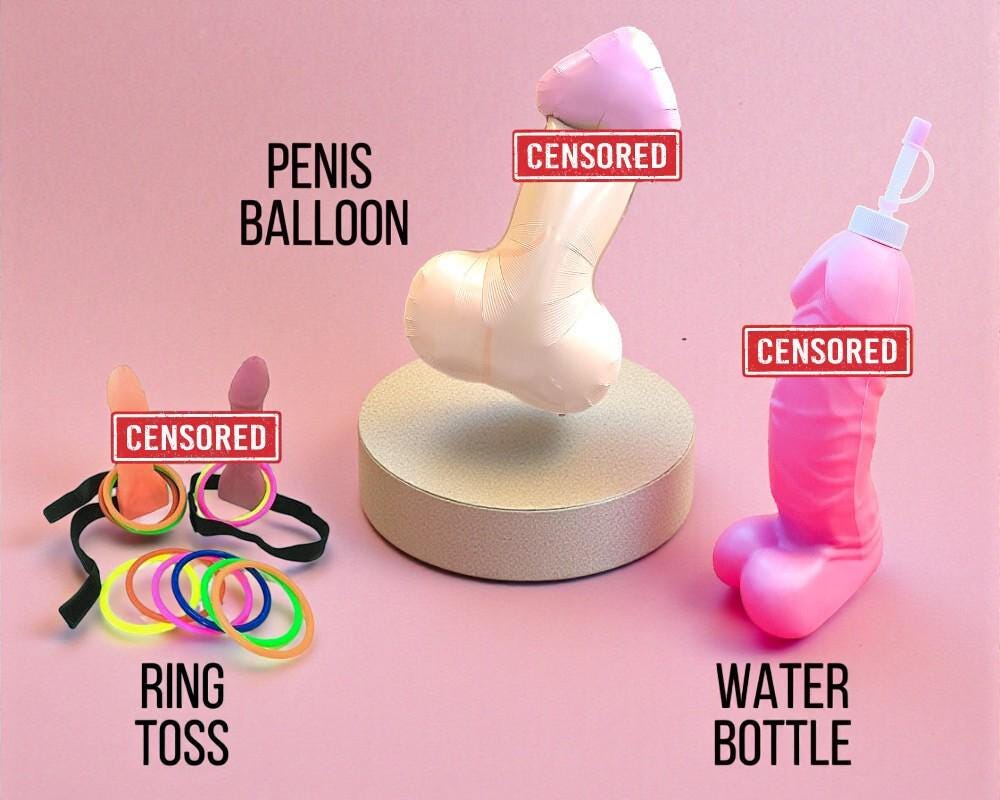 Bachelorette Party Games Kit: Funny Penis Water Bottle Naughty Girls Night Adult Gag Gift