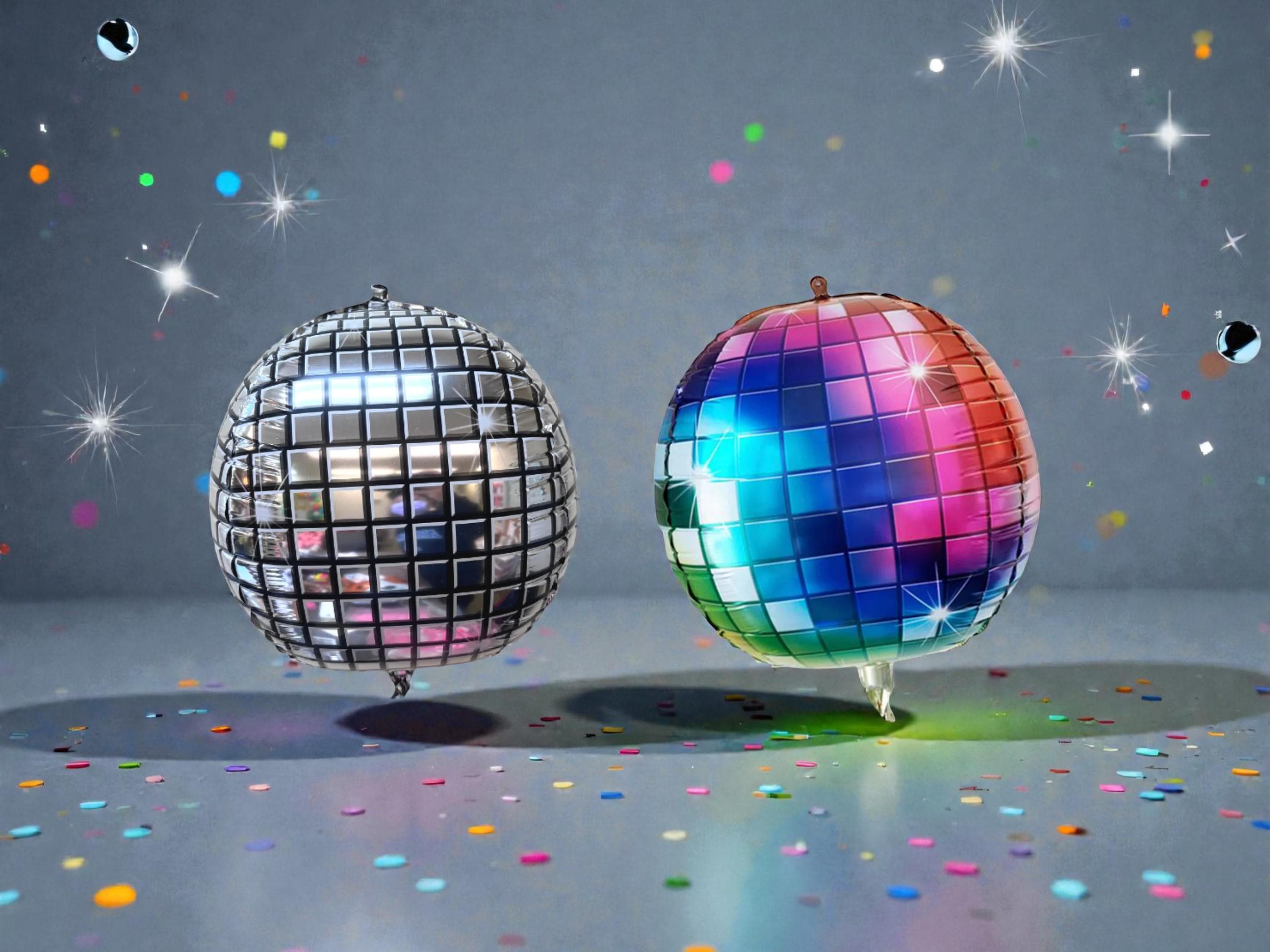 Disco Ball Balloon: Glam 70's Retro Vintage Music Dance Party Decor
