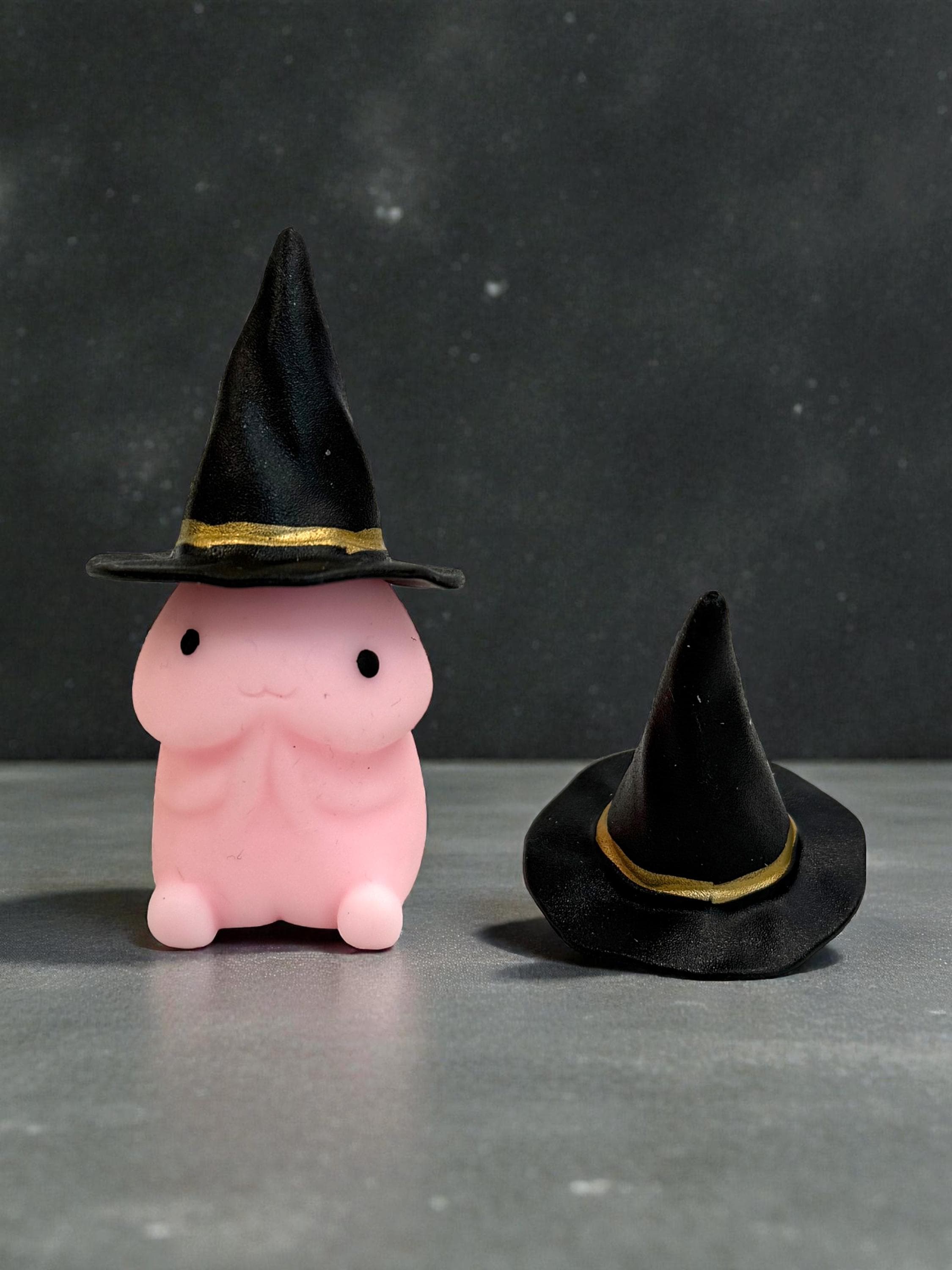 Funny Squishy Penis Stress Relief Toy with Hat: Bachelorette Bachelor Party Mochi Fidget Gift