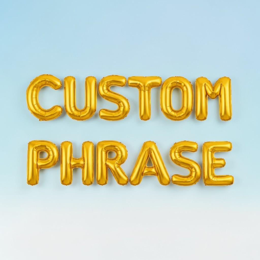 Custom Balloon Letters Banner: Personalized Balloon Phrase Gold Letter Balloons Party Decorations