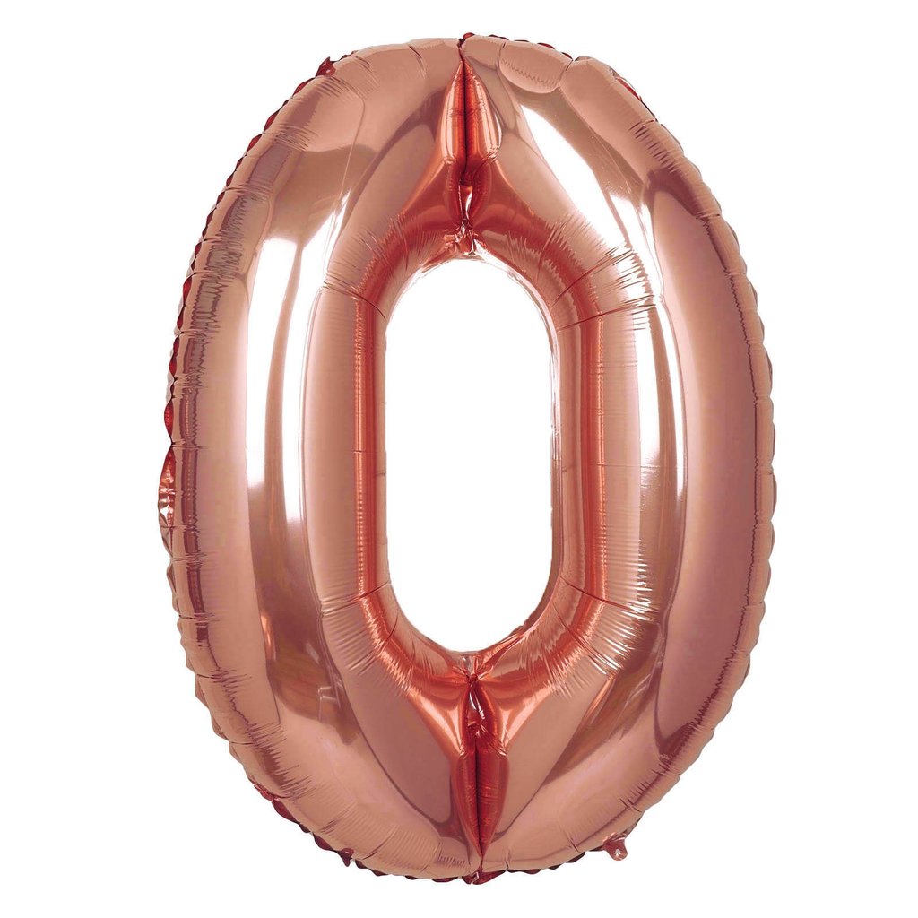 16in Rose Gold Number Balloon (0)