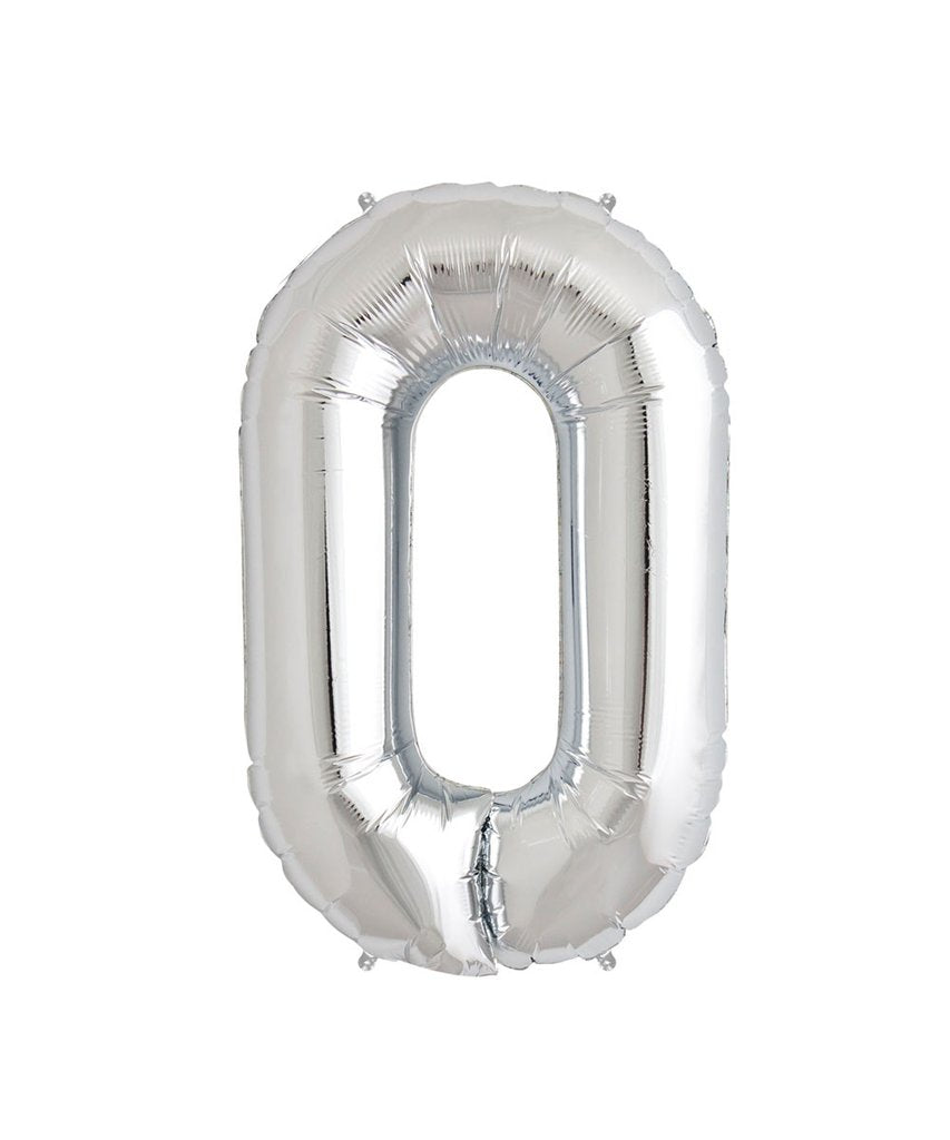 16in Silver Number Balloon (0)