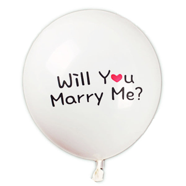 A white Latex balloon for man who plan to propose to girlfriend.  