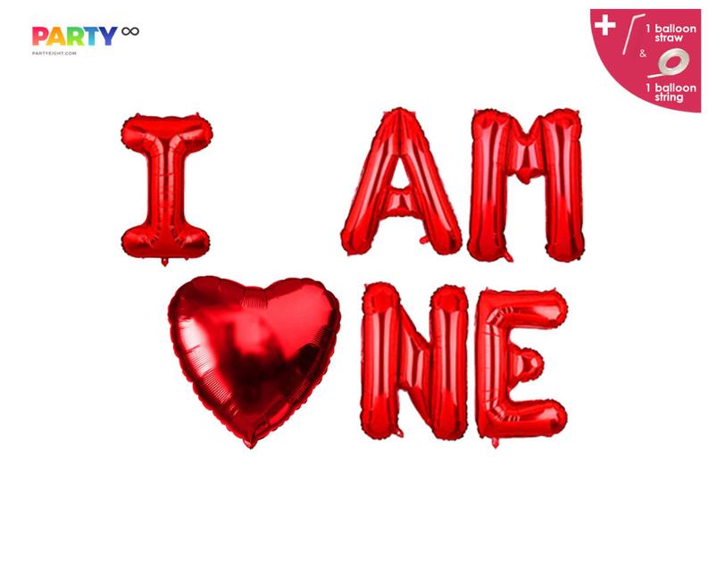 I AM ONE Valentines day theme Balloon Banner