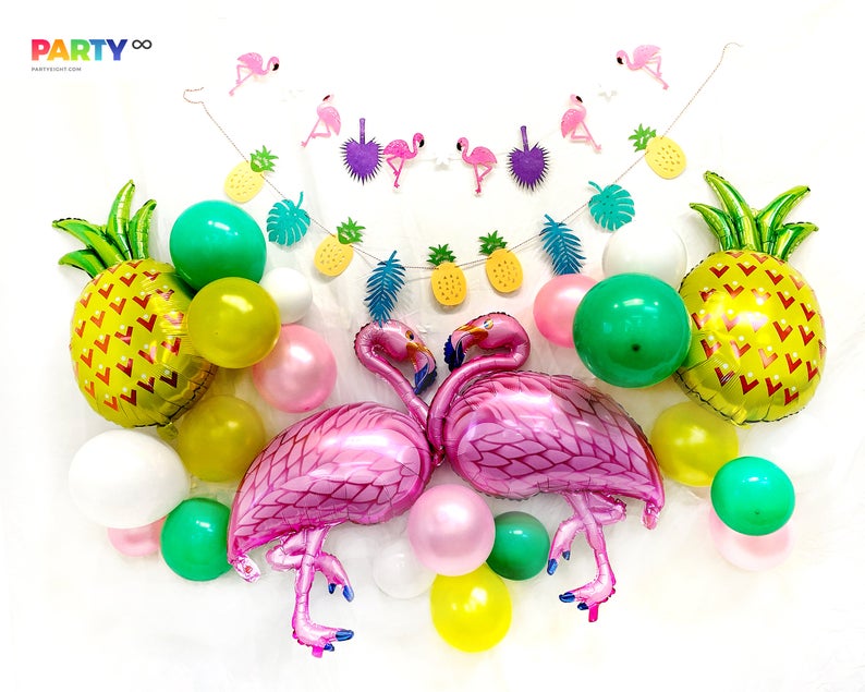 Luau Theme Hawaiian Flamingo Bach Party Balloon Garland