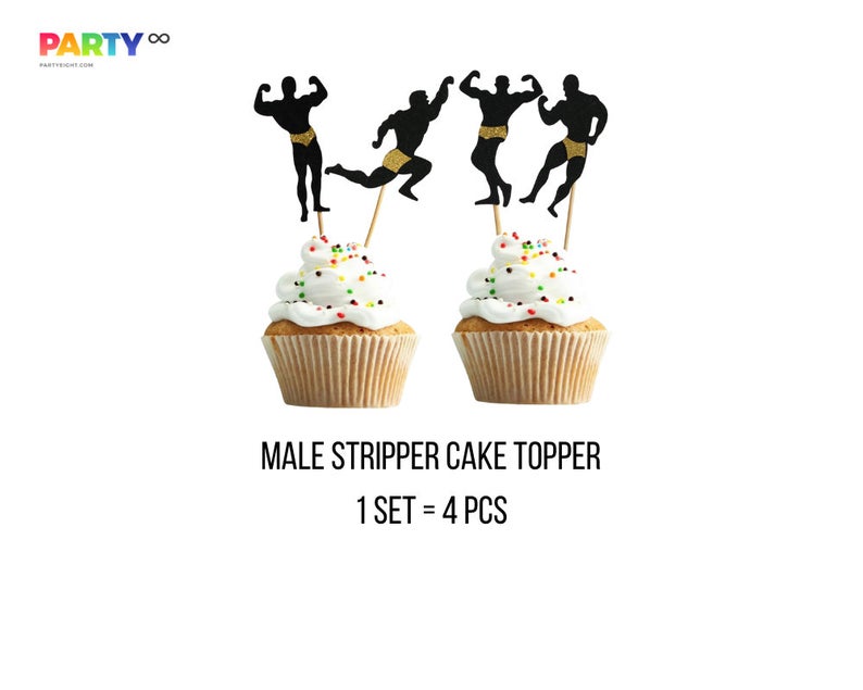 Male Stripper Cake Topper Set