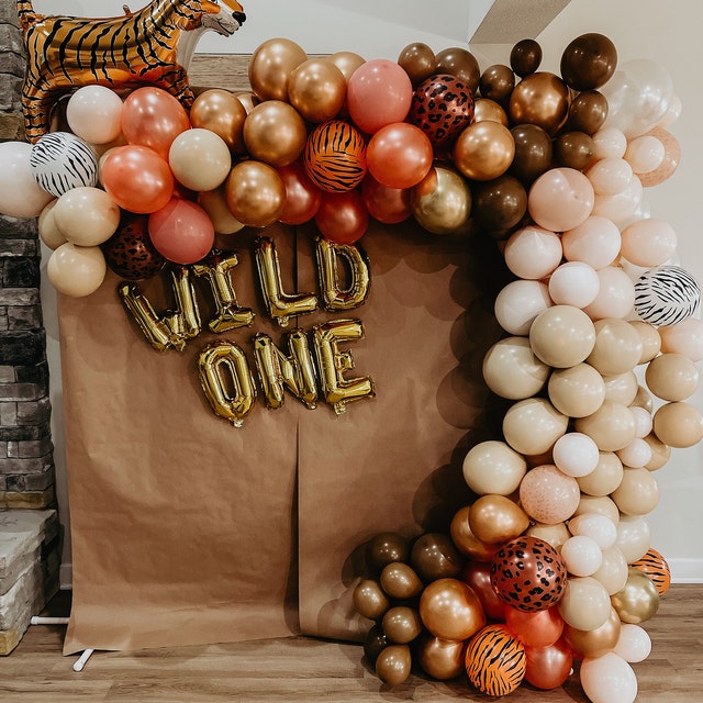 WILD ONE Woodland First Birthday Balloon Set