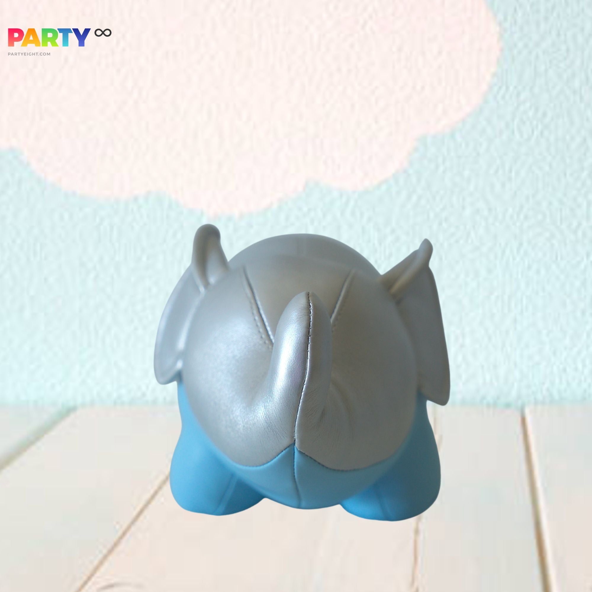 Adorable Silver Blue Stitching Elephant Animal Shaped Styling Bookend and Door Shield Nursery Decoration