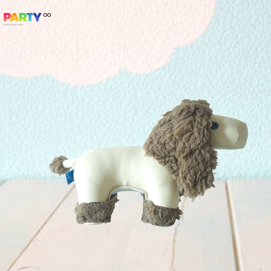 Adorable Brown Grey Poodle Animal Shaped Styling Bookend and Door Shield Nursery Decoration