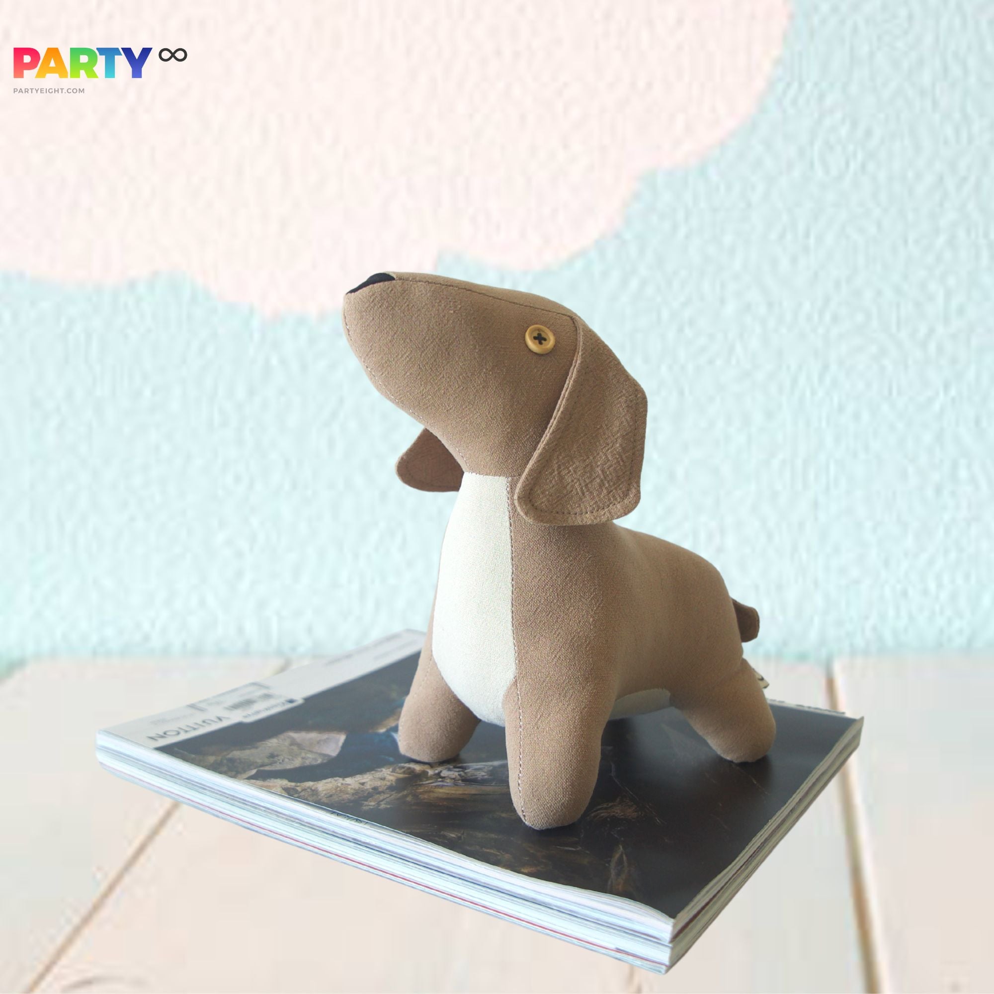 Adorable Khaki Puppy Animal Shaped Styling Bookend and Door Shield Nursery Decoration