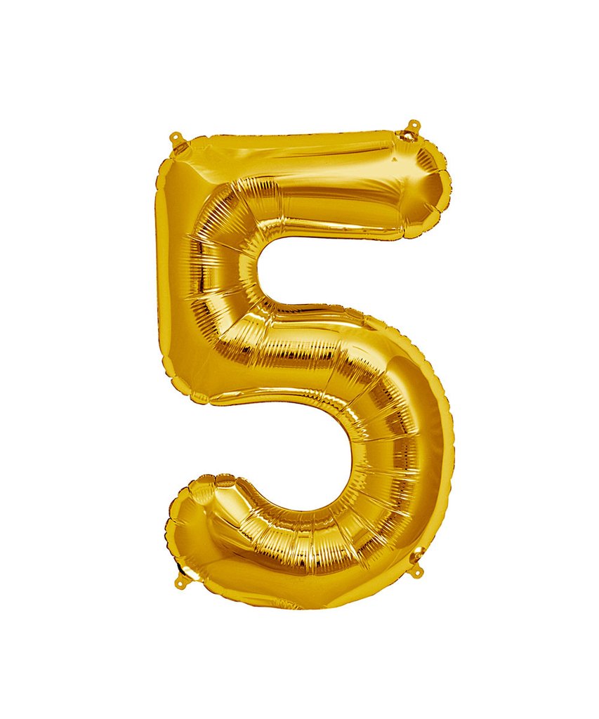 16in Gold Number Balloon (5)