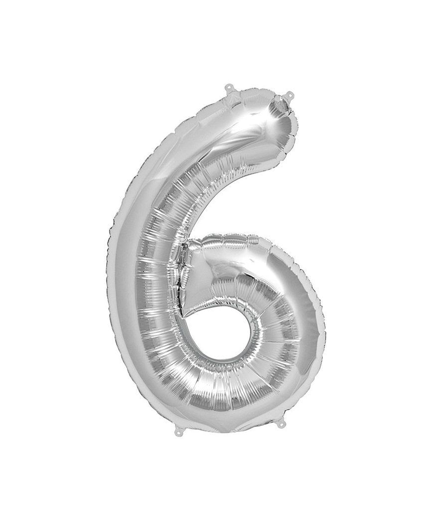 16in Silver Number Balloon (6)