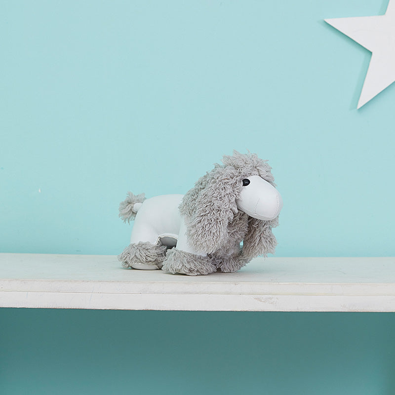 Adorable Brown Grey Poodle Animal Shaped Styling Bookend and Door Shield Nursery Decoration