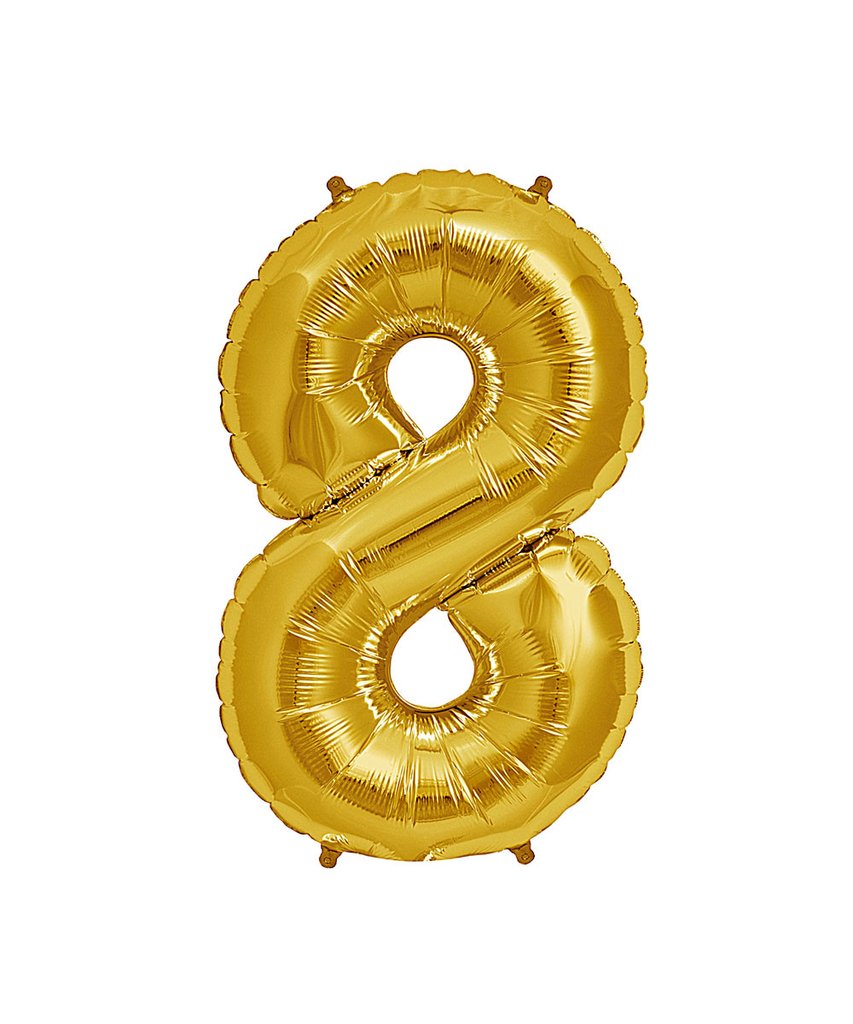 16in Gold Number Balloon (8)