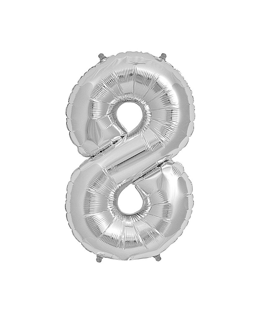 16in Silver Number Balloon (8)