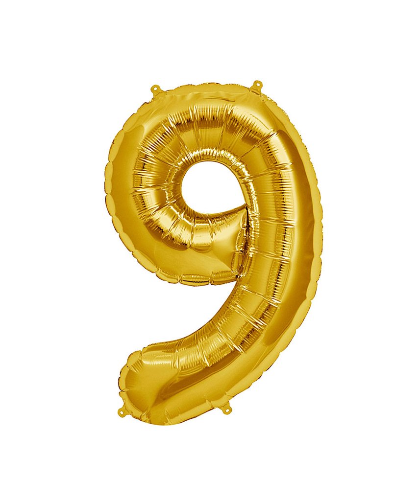 16in Gold Number Balloon (9)