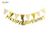 Happy Birthday Banner | Foil Paper Bunting | Birthday Hat Banner Birthday Party Decorations | Party Photo Props Backdrop