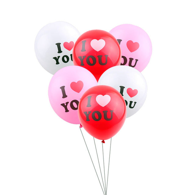 A bunch of Latex Balloons with letter of " I LOVE YOU", perfect Valentine's balloon and proposal ideas. 