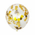 A gold confetti balloon with metallic shine. perfect for weddings decoration, girl's party and birthday party.  