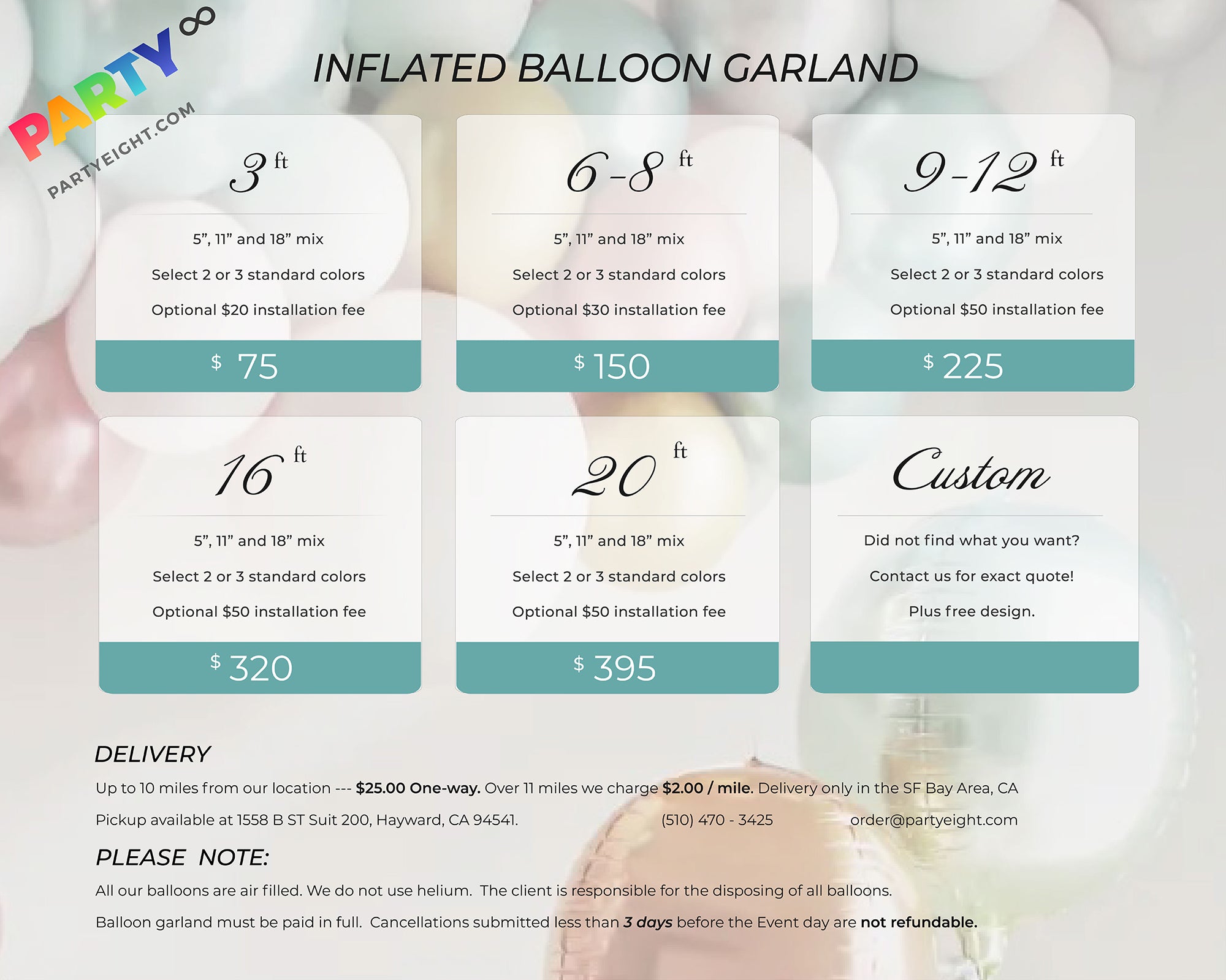 Inflated Balloon Garland/Arch Service