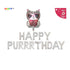Happy Purrrthday Banner with Cat Decor Set