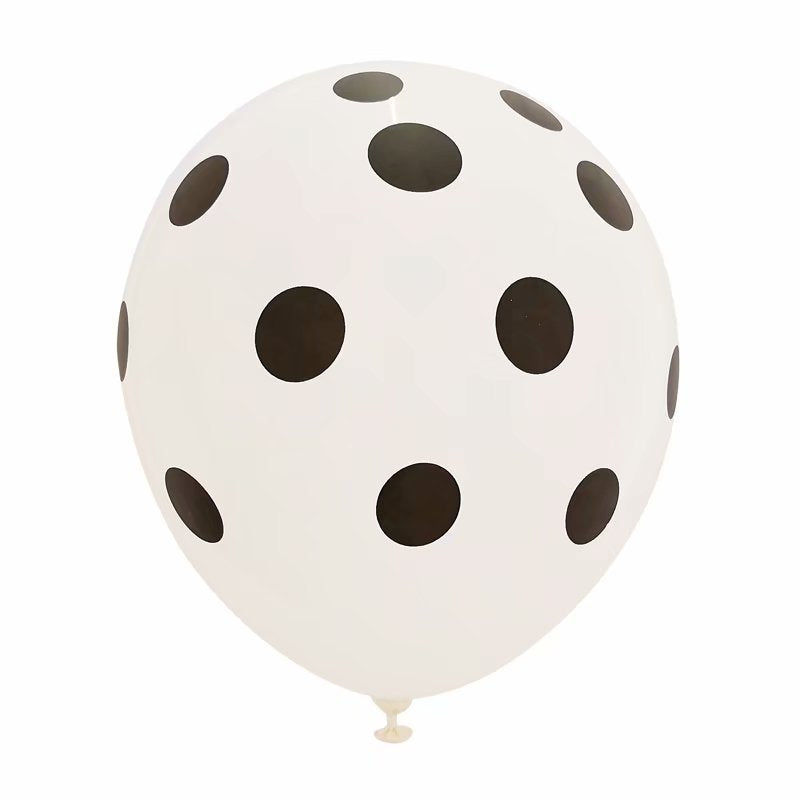 12" White Polka Dot Balloon (Pack of 10)