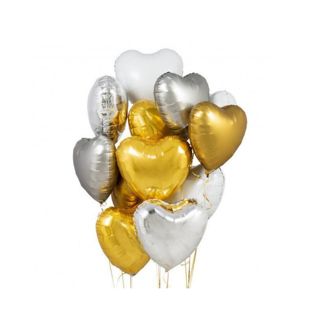 Gold and Silver Balloon Bouquet