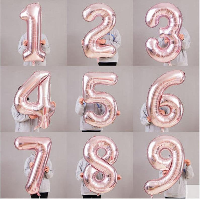 Giant 42 inch Rose Gold Balloon Number