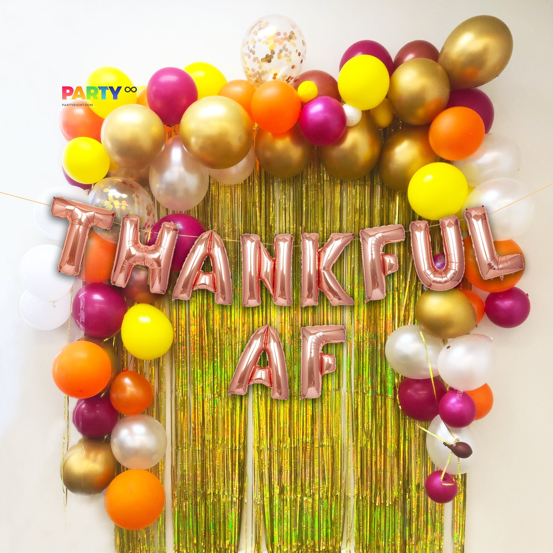 Thanksgiving Balloon Garland with THANKFUL AF Balloons Set