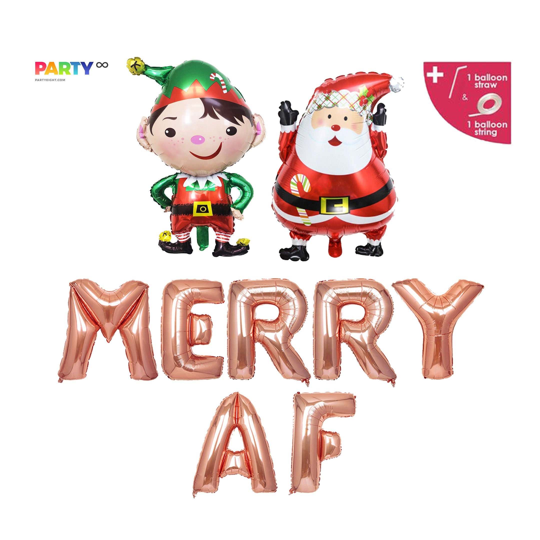 Merry AF Balloon Banner Set