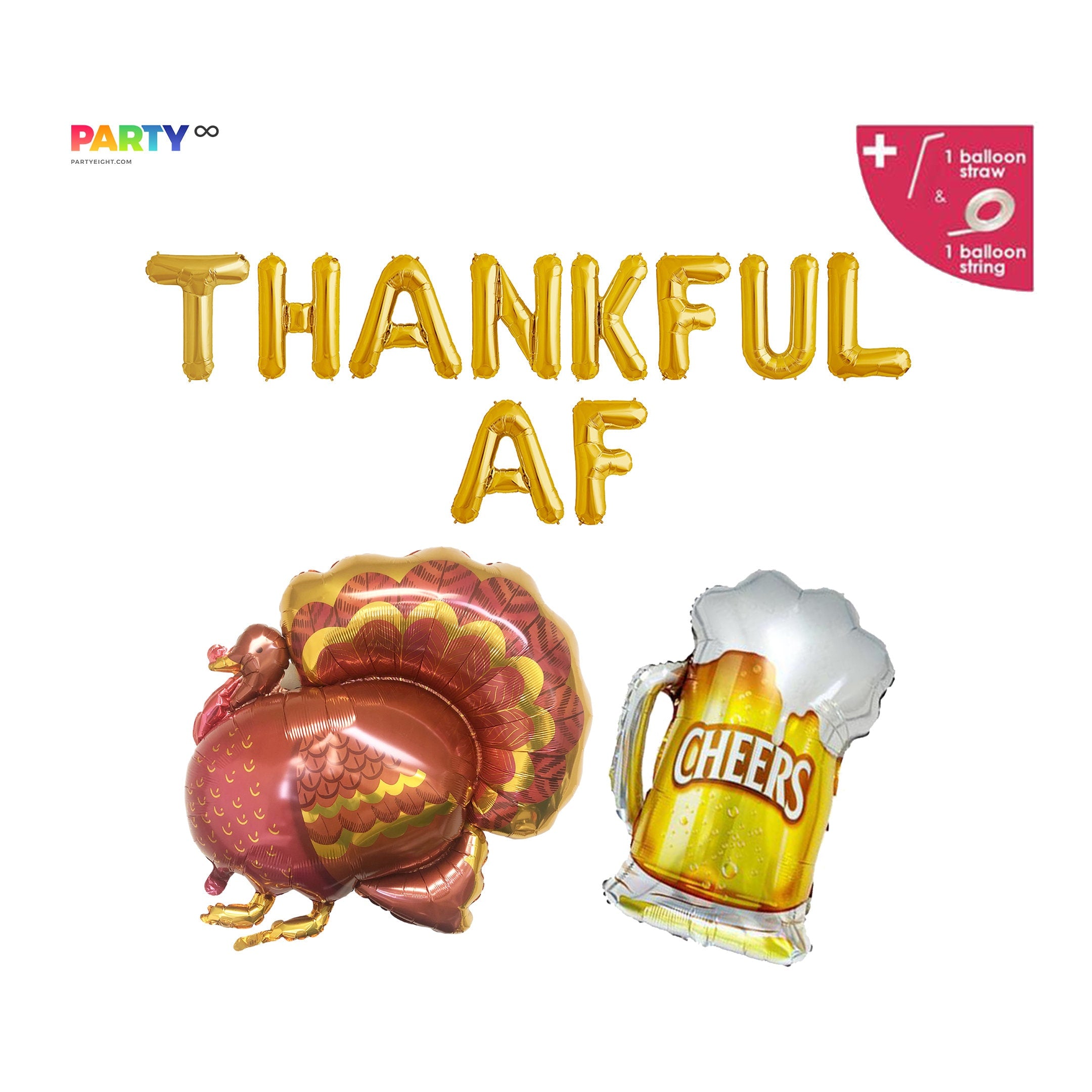 Thankful AF Balloon Banner Set