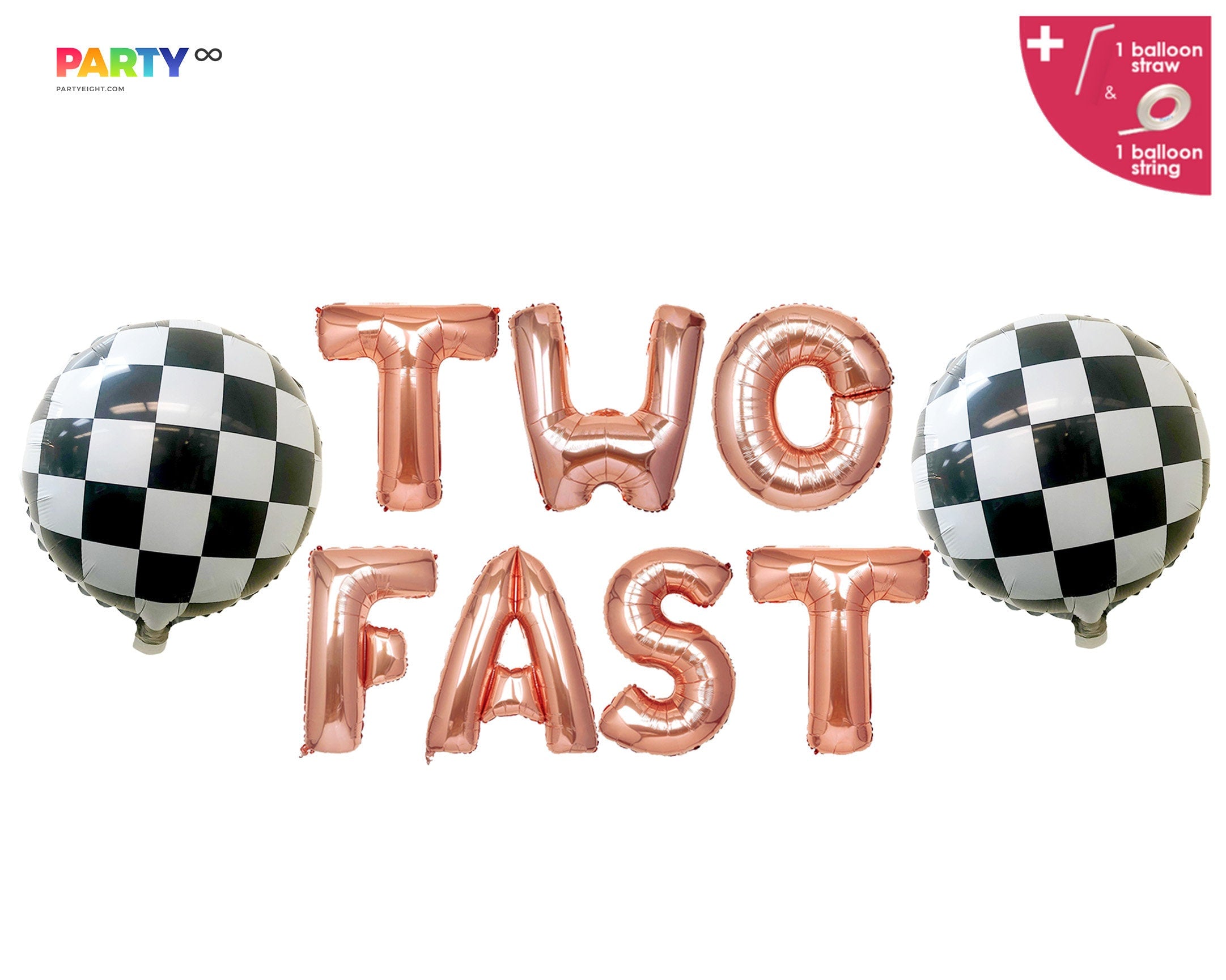 Two Fast 2nd Racing Car themed F1 theme Birthday Party Decoration Balloon Banner | 2nd Two Fast Birthday Party | Race Car Party Decor