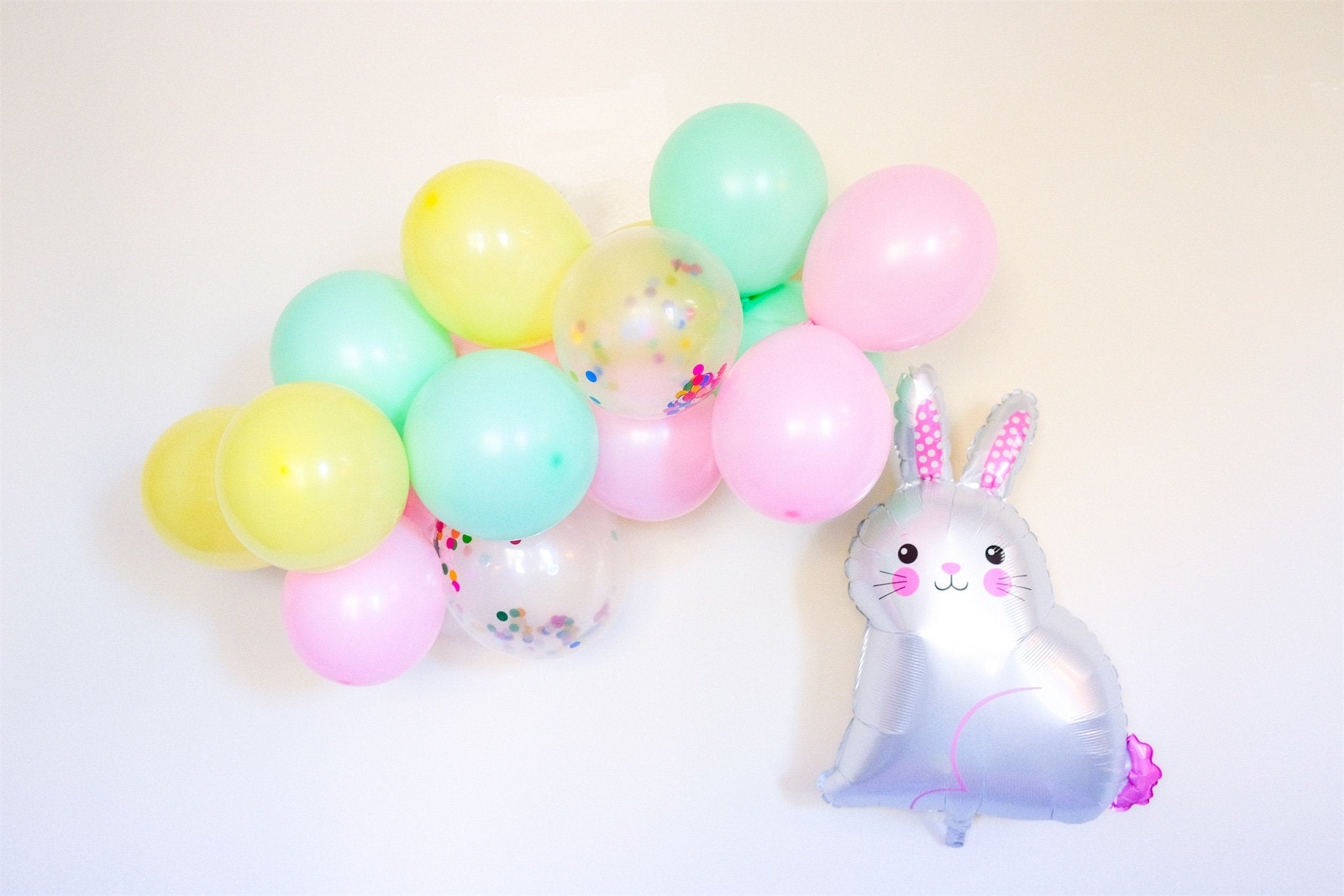 Easter Pastel Style Balloon Garland DIY Kit w/ Bunny Balloon