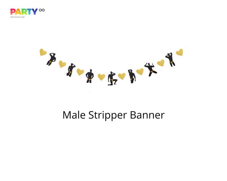 Bachelorette Party Favors Penis Backdrop Decorations  | Male Stripper Banner