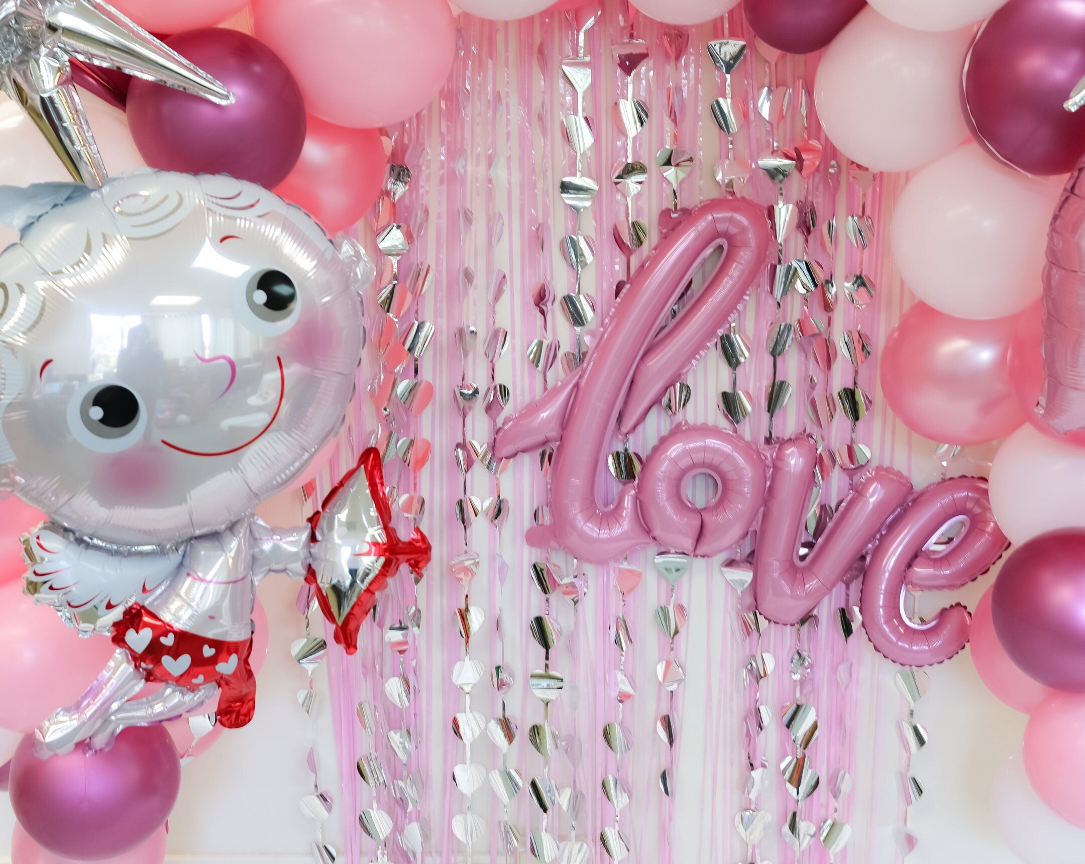 Valentine's Day theme 1st Birthday party balloon arch kit