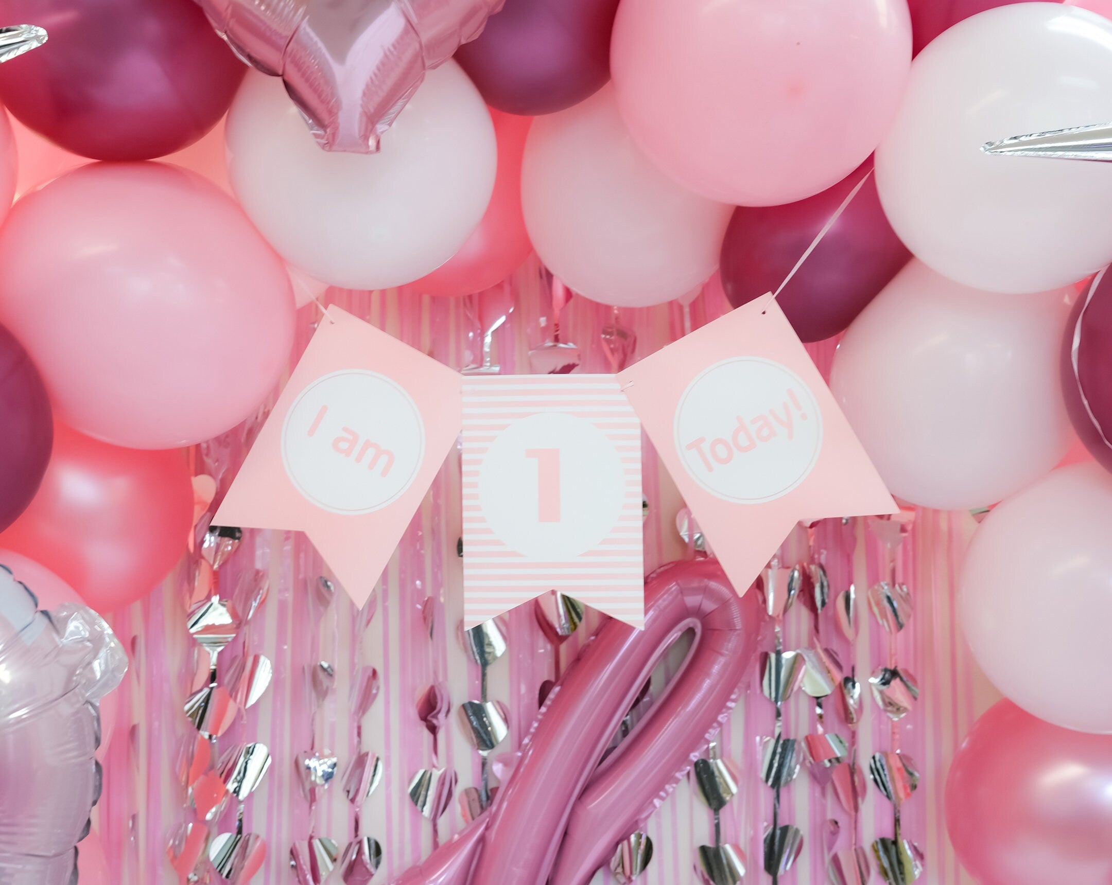 Valentine's Day theme 1st Birthday party balloon arch kit
