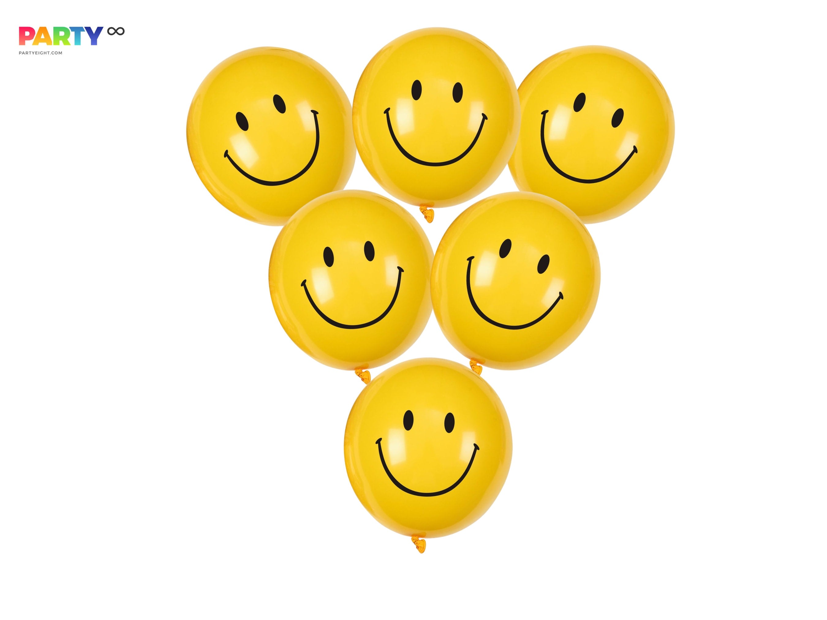 Happy Face Latex Balloons 6 Pcs | One Happy Dude Birthday First Birthday Balloons | 1st Birthday Smily Face Bouquet