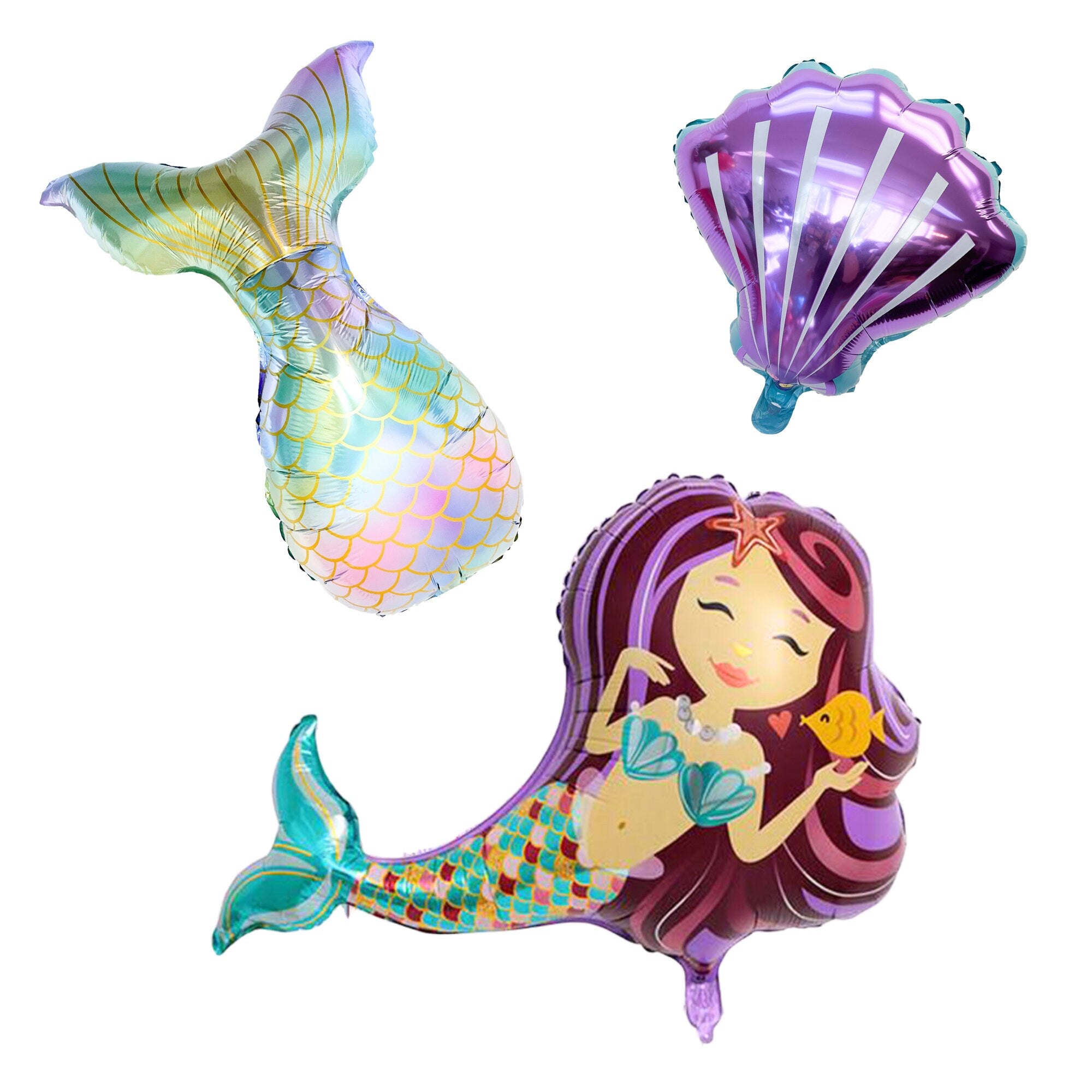 Purple Seashell Mermaid Balloon