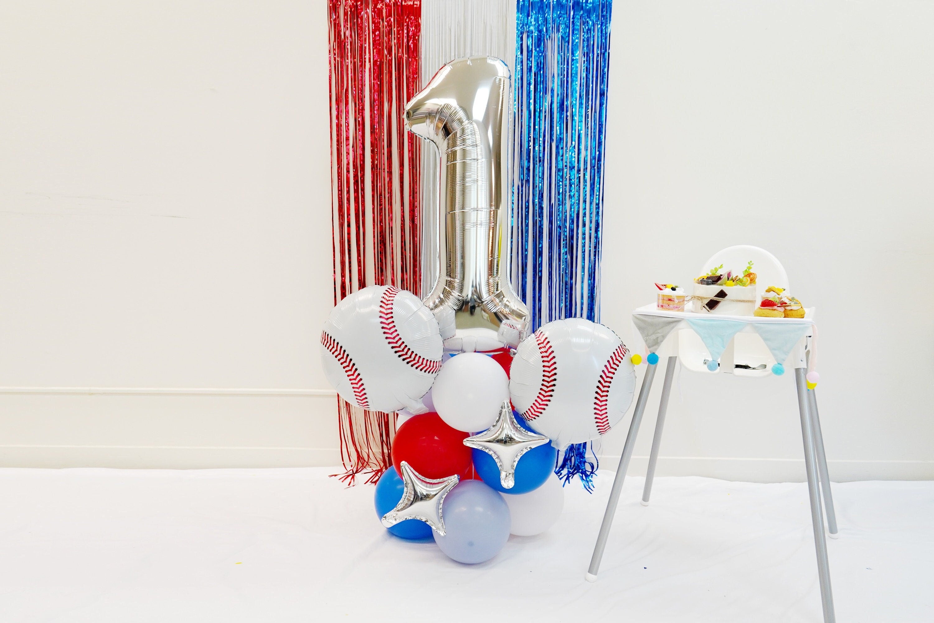 Baseball 1st Birthday Decors Balloon Column  | Batter Up | Rookie of the Year | Baseball Sport themed birthday | Home Run Birthday