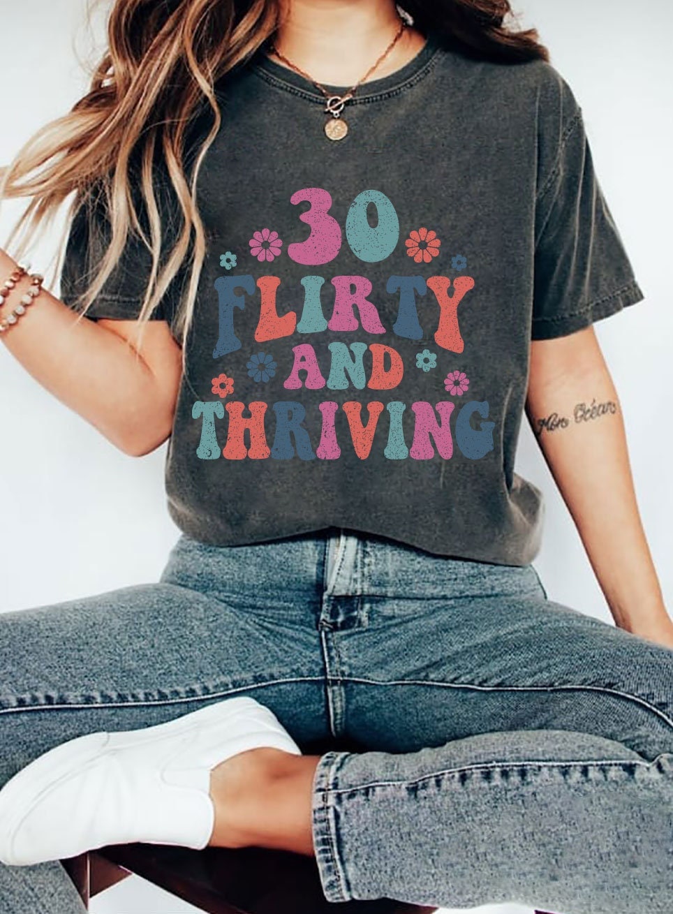 Thirty Flirty And Thriving Birthday Shirt | Sister 30th Birthday Vintage 1993 T Shirt | 30th Birthday Gift For Her | 30 Birthday Tee Shirt