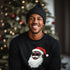Black Santa Claus Sweatshirt | Christmas in July Santa sweatshirt | Retro Black Santa Sweater | Vintage Black Santa Christmas Shirt
