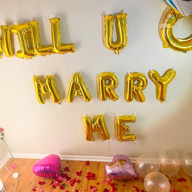 Will You Marry Me Balloons | Proposal Banner | Engagement Props | Marriage Proposal Balloons | Proposal Decorations Balloon Ring