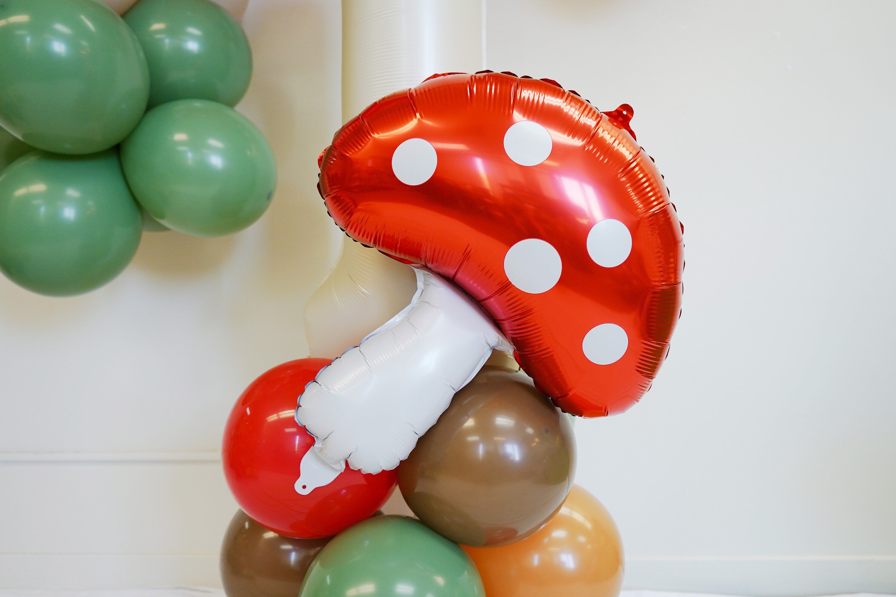 Fairy Mushroom Magic 1st Birthday Balloon Decorations | Mushroom Madness Adventure Safari Jungle Balloons Column | Fairy baby shower