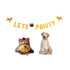 Yorkshire Terrier Balloon, Golden Retriever Balloon, Lets Pawty Glitter Banner| Dog birthday party decorations banner
