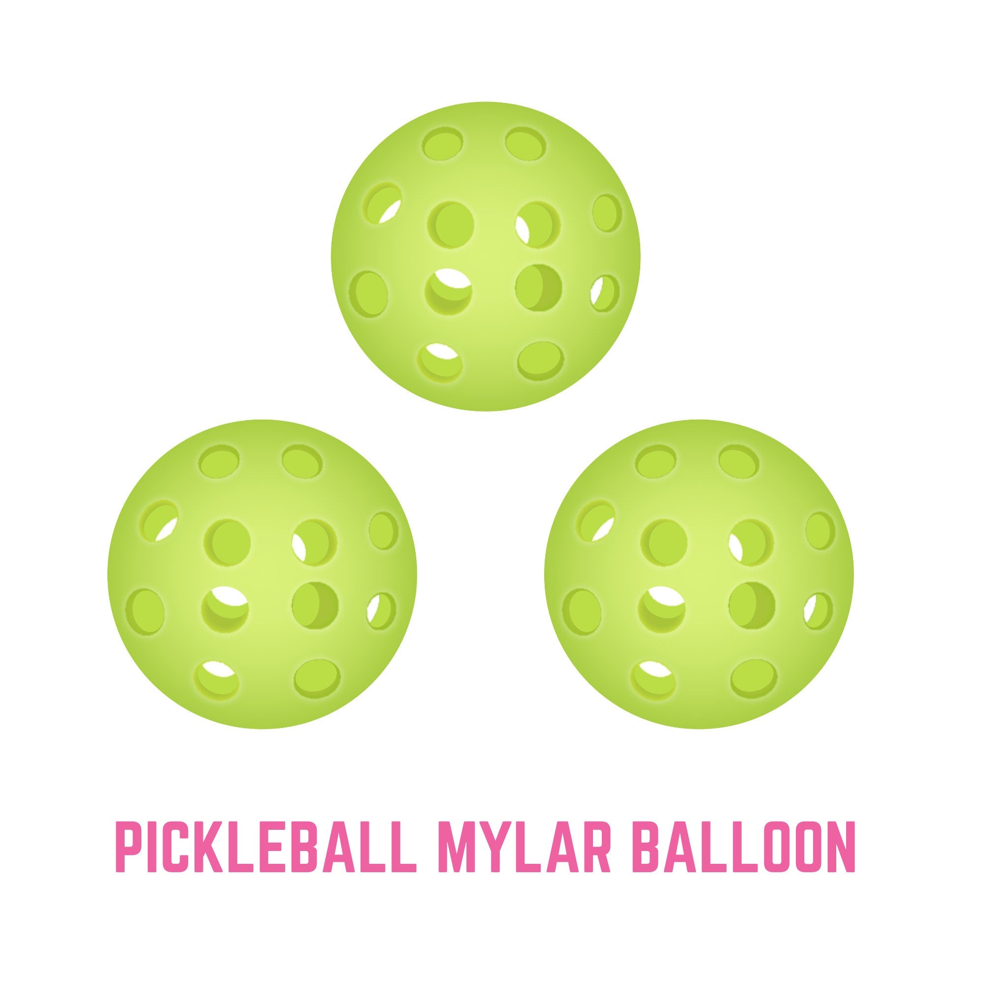 Pickleball Round Mylar Balloons 3 pcs 18 inch, in my pickleball era, pickleball party decorations, gift for pickleball friend