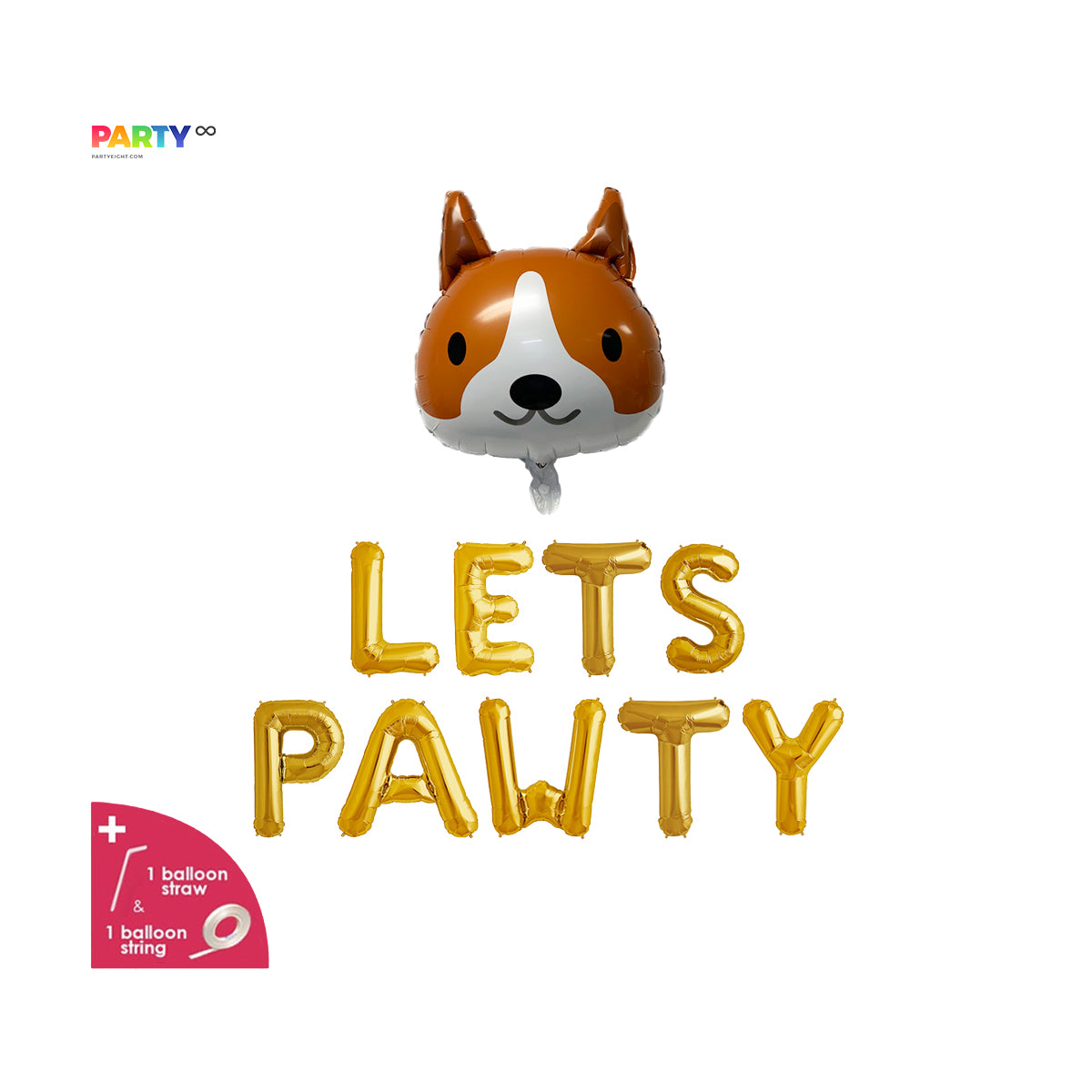Lets Pawty Balloon Banner