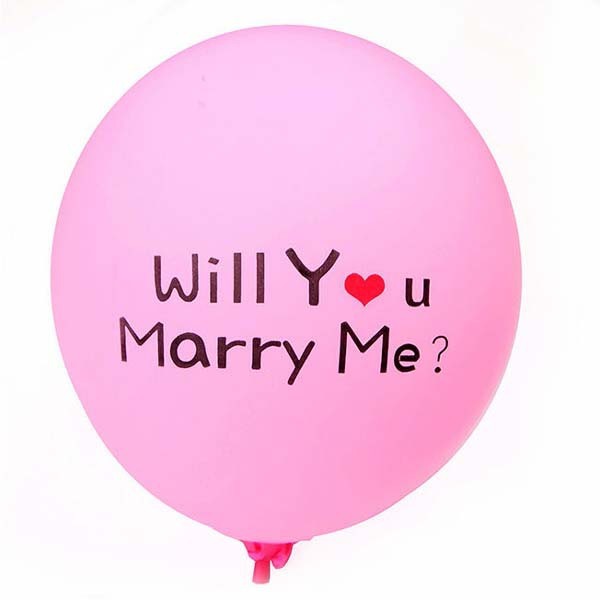 A pink Latex balloon for man who plan to propose to girlfriend.  